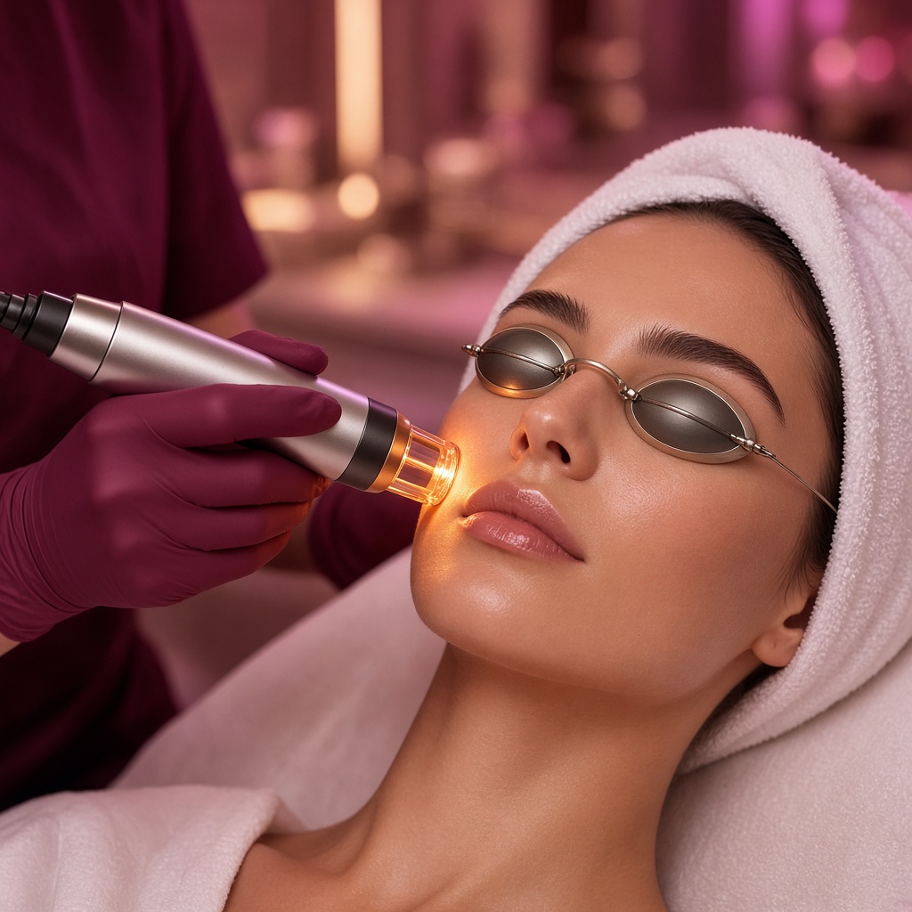 Aplicação de laser facial Lavieen para rejuvenescimento da pele