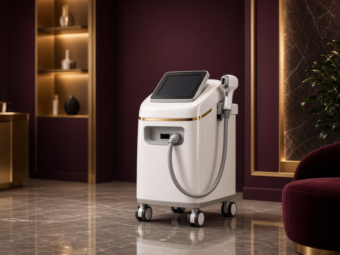 Equipamento de laser de diodo profissional utilizado nas sessões de depilação